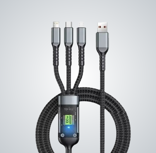 3-in-1 Transparent Fast Charging Cable